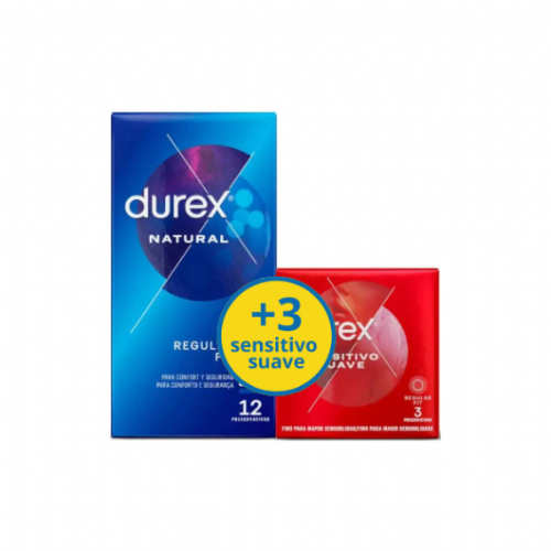 Durex natural plus + durex sensitivo confort preservativos 12 + 3 preservativos pack - preservativos
