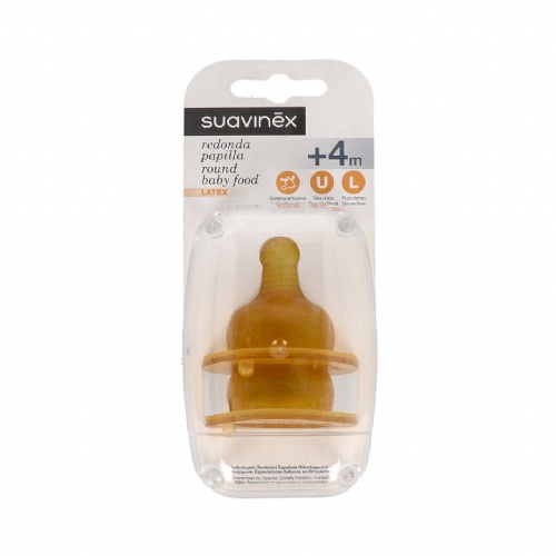 Tetina latex boca ancha papilla suavinex 2 unidades - suavinex