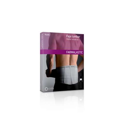 Faja lumbosacra corta farmalastic 1 unidad talla grande/extra grande color gris - farmalastic