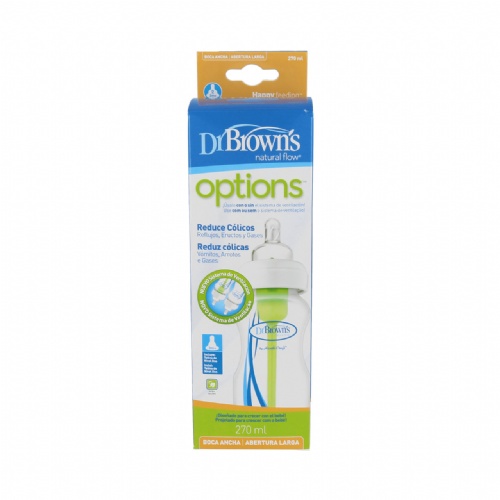 Biberon boca ancha pp options+ dr brown`s natural flow 1 unidad tetina nivel 2 270 ml jirafa - dr br
