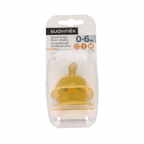 Tetina latex anatomica suavinex talla 1m 2 unidades - suavinex