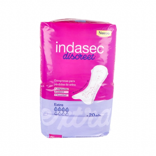 Compresa perdidas leves indasec discreet extra 20 unidades - indasec discreet