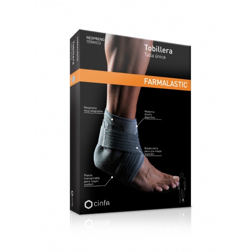 Tobillera envolvente farmalastic neopreno tech 1 unidad talla unica color gris - farmalastic neopren