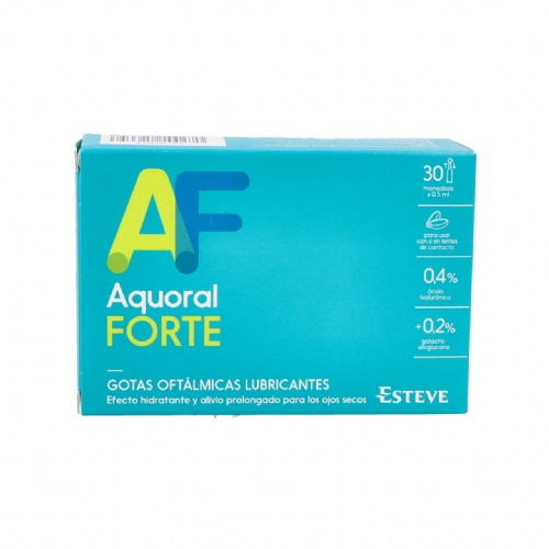 Aquoral forte gotas oftalmicas lubricantes esteriles 30 monodosis 0,5 ml - gotas oftalmicas lubrican