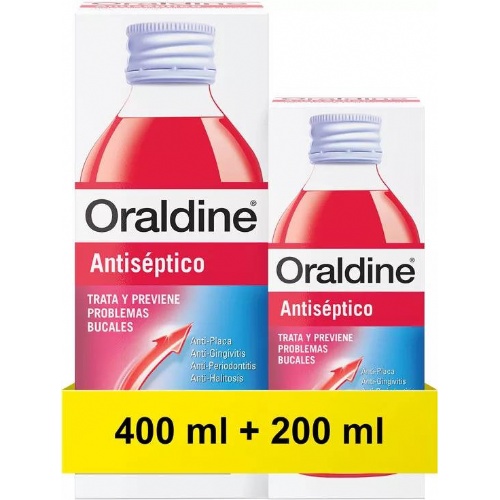 Oraldine antiseptico  1 envase 400 ml + 1 envase 200 ml pack