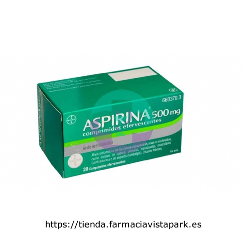 ASPIRINA 500 mg COMPRIMIDOS EFERVESCENTES , 20 comprimidos