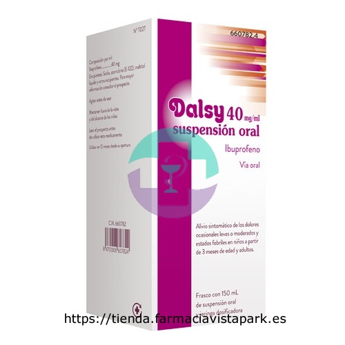 DALSY 40 mg/ml SUSPENSION ORAL , 1 frasco de 150 ml
