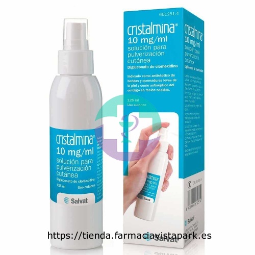 CRISTALMINA 10 mg/ml SOLUCION PARA PULVERIZACION CUTANEA, 1 frasco de 125 ml