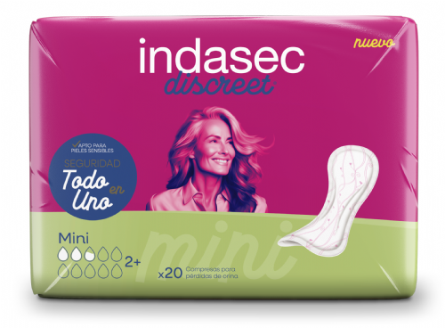 Compresa perdidas leves indasec discreet mini 22 unidades - indasec discreet
