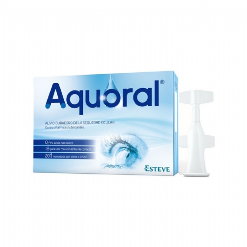 Aquoral gotas oftalmicas lubricantes esteriles 20 monodosis 0,5 ml - gotas oftalmicas lubricantes es