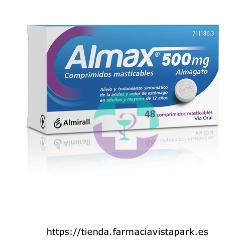 ALMAX 500 mg COMPRIMIDOS MASTICABLES,48 comprimidos