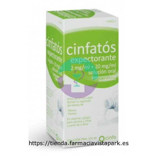 CINFATOS EXPECTORANTE 2 mg/ml + 20 mg/ml SOLUCION ORAL, 1 frasco de 200 ml