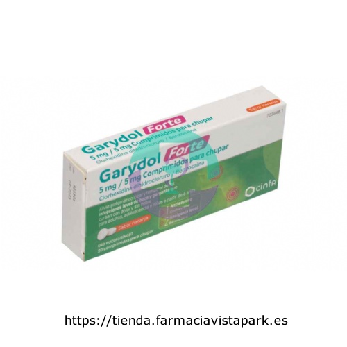 GARYDOL FORTE 5 MG/5 MG COMPRIMIDOS PARA CHUPAR , 20 comprimidos