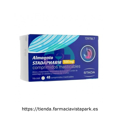 ALMAGATO STADAPHARM 500 MG COMPRIMIDOS MASTICABLES 48 comprimidos