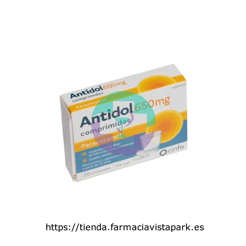 ANTIDOL 650 MG COMPRIMIDOS , 20 comprimidos