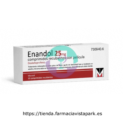 ENANDOL 25 mg COMPRIMIDOS RECUBIERTOS CON PELICULA, 10 comprimidos