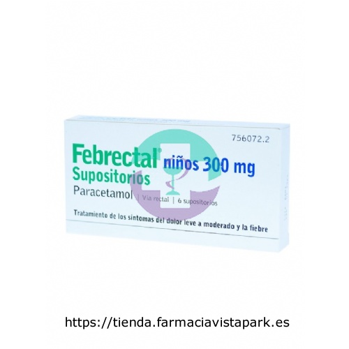 FEBRECTAL NIÑOS 300 MG SUPOSITORIOS , 6 supositorios