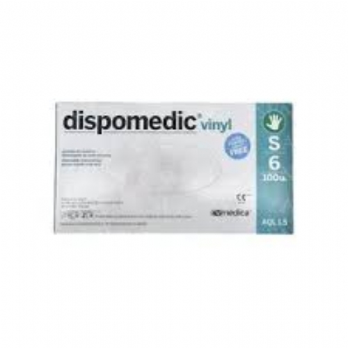 Guantes de vinilo sin polvo dispomedic vinyl 100 unidades talla s - dispomedic vinyl