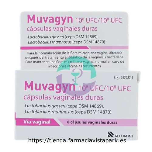 MUVAGYN 10E8 UFC/10E8 UFC CAPSULAS VAGINALES DURAS, 8 cápsulas