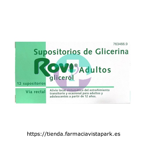 SUPOSITORIOS DE GLICERINA ROVI ADULTOS, 12 supositorios