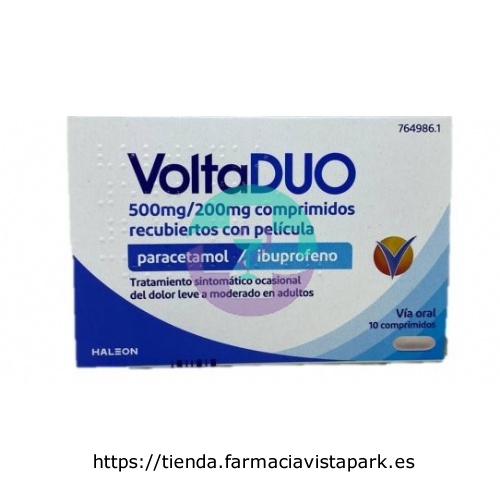 VOLTADUO 500 MG/200 MG COMPRIMIDOS RECUBIERTOS CON PELICULA, 10 comprimidos