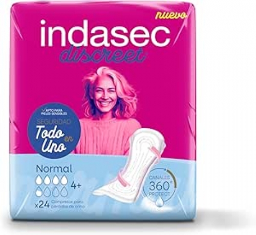 Compresa perdidas leves indasec discreet normal 24 unidades - indasec discreet