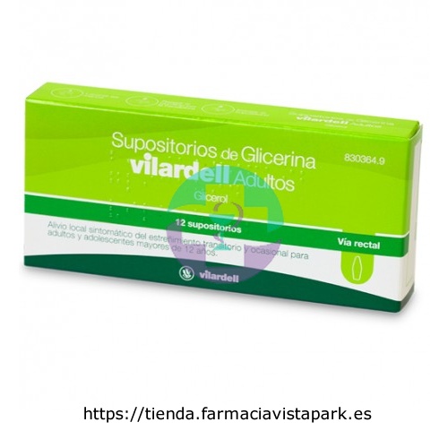 SUPOSITORIOS DE GLICERINA VILARDELL ADULTOS, 12 supositorios