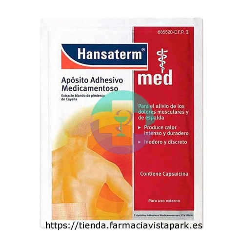 HANSATERM 4,8 MG APÓSITO ADHESIVO MEDICAMENTOSO 2 apositos 12 x 18 cm