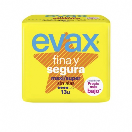 Compresas evax fina y segura maxi sin alas 14u