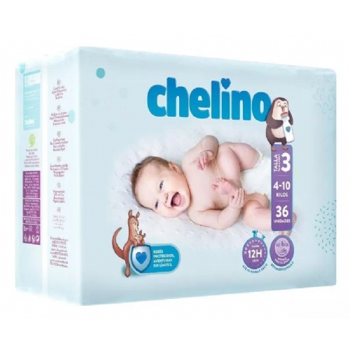 Pañal infantil chelino talla 3 4 - 10 kg 36 pañales - chelino