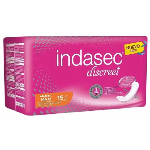 Compresa perdidas leves indasec discreet maxi 15 unidades - indasec discreet
