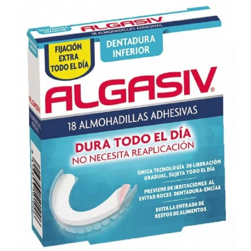 Algasiv almohadillas adhesivas dentadura inferior  18 unidades