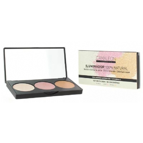 Camaleon iluminador 100% natural  crema paleta 3 colores