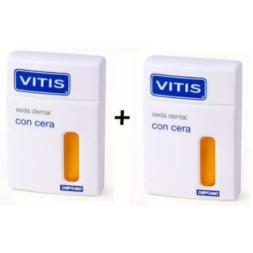 Vitis seda dental con cera  50 m 2 unidades duplo