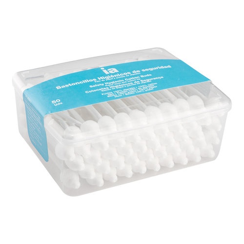 Bastoncillos higienicos de seguridad interapothek 50 unidades con palo de papel - interapothek