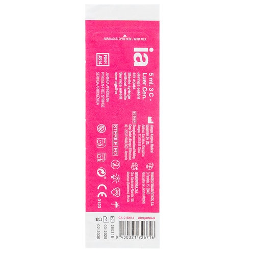 Interapothek jeringa esteril 5 ml s/agu