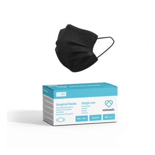 Mascarilla quirurgica negra 10ud