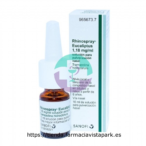 RHINOSPRAY EUCALIPTUS 1,18 mg/ ml SOLUCION PARA PULVERIZACION NASAL , 1 envase pulverizador de 10 ml