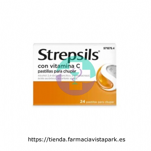 STREPSILS CON VITAMINA C PASTILLAS PARA CHUPAR , 24 pastillas