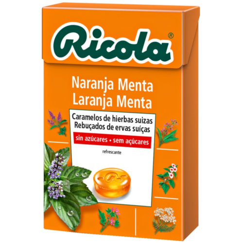 Ricola caramelos sin azucar  1 envase 50 g sabor naranja