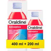 Oraldine antiseptico  1 envase 400 ml + 1 envase 200 ml pack