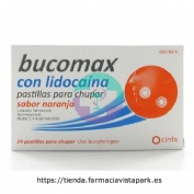BUCOMAX CON LIDOCAINA PASTILLAS PARA CHUPAR SABOR NARANJA, 24 pastillas
