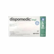 Guantes de vinilo sin polvo dispomedic vinyl 100 unidades talla l - dispomedic vinyl
