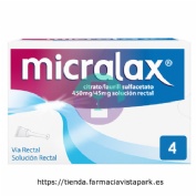 MICRALAX CITRATO/LAURIL SULFOACETATO 450 MG/ 45 MG SOLUCION RECTAL, 4 cánulas de 5 ml