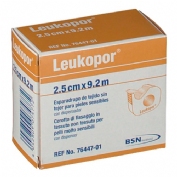 Esparadrapo hipoalergico leukopor papel 1 unidad con dispensador 9,2 m x 2,5 cm - leukopor papel