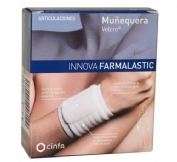Muñequera universal farmalastic compression tech 1 unidad talla pequeña/mediana color beige - farmal